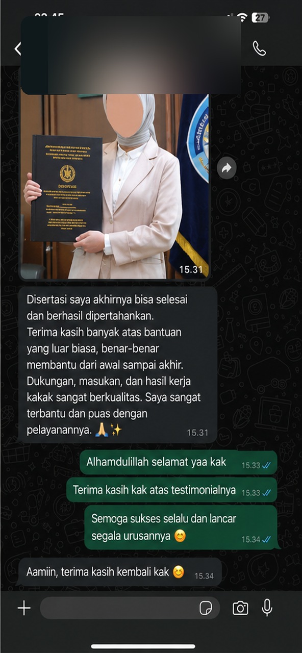 Disertasi Berhasil Dipertahankan